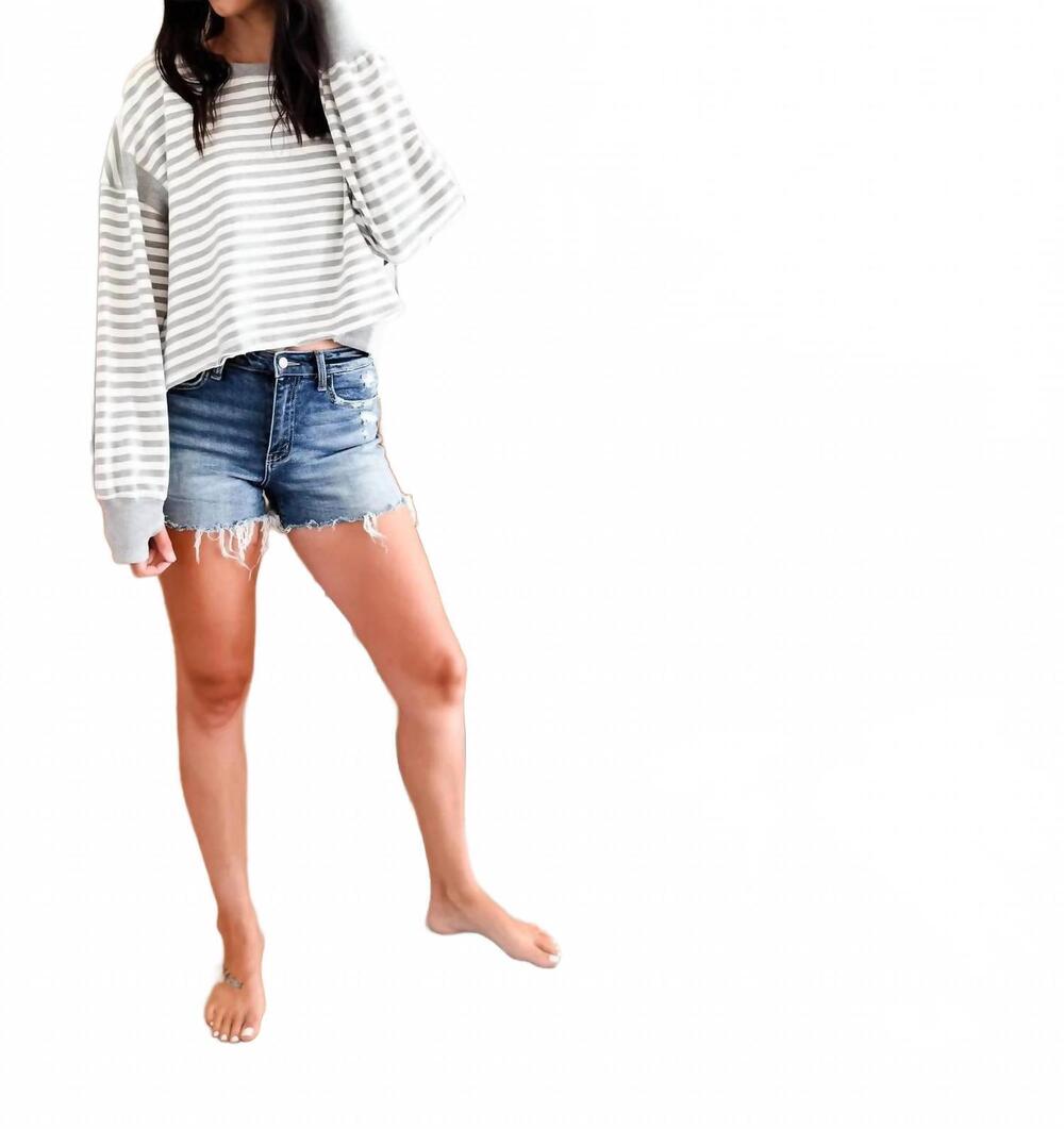 NEW RAE MODE marlys striped open back top in heather grey